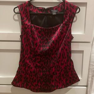 Red/black leopard corset top